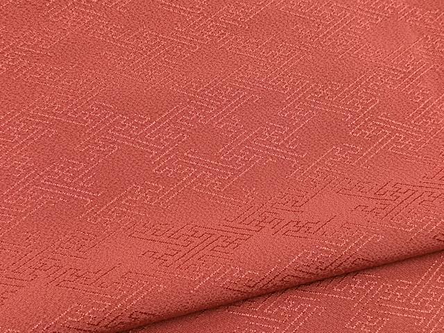 平和屋着物■上質な色無地　紗綾形地紋　今様色　正絹　逸品　BAAY5509yc