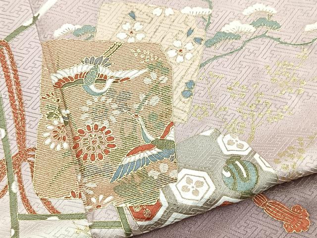 平和屋着物■訪問着　飛鶴破れ色紙花文　暈し染め　金彩　正絹　逸品　BAAY5514yc