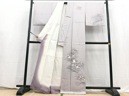 平和屋着物■訪問着　花鳥文　暈し染め　正絹　逸品　BAAY5515yc