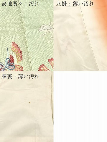 平和屋着物■上質な小紋　結び紐舞蝶文　正絹　逸品　BAAY5518yc