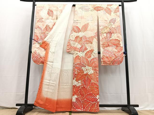 平和屋着物■豪華振袖　駒刺繍　草花文　金銀彩　正絹　逸品　BAAY5520yc