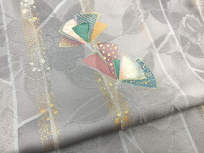 平和屋着物■上質な小紋　吉祥花文　金彩　正絹　逸品　BAAY5522yc