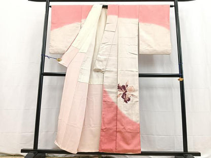 平和屋着物■訪問着　カトレア　暈し染め　銀彩　正絹　逸品　BAAY5524yc