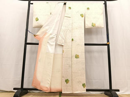 平和屋着物■上質な小紋　草花文　正絹　逸品　BAAY5525yc