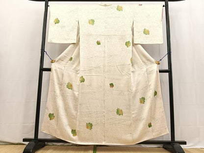 平和屋着物■上質な小紋　草花文　正絹　逸品　BAAY5525yc