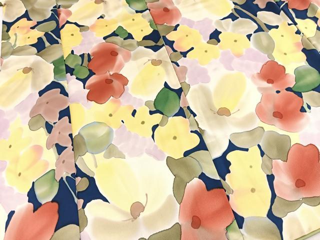 平和屋着物■上質な小紋　手描き　花尽くし　正絹　逸品　BAAY5527yc