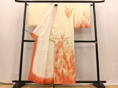 平和屋着物■訪問着　草葉文　正絹　逸品　BAAY5529yc