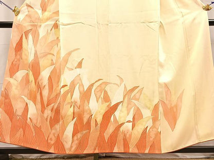 平和屋着物■訪問着　草葉文　正絹　逸品　BAAY5529yc
