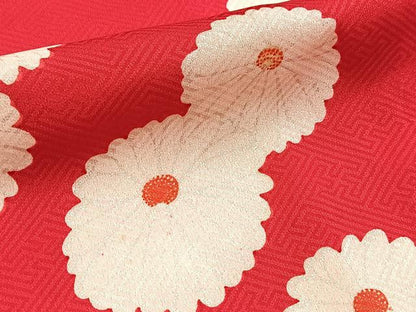 平和屋着物■長襦袢　袷　舞花文　銀彩　正絹　逸品　BAAY5531yc