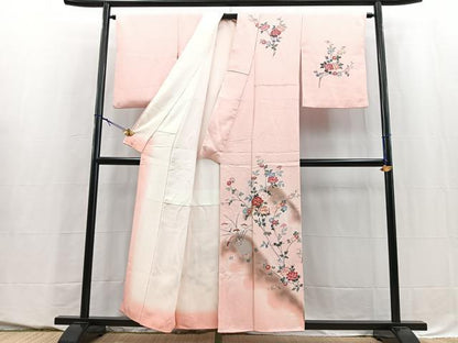 平和屋着物■訪問着　遠山花文　暈し染め　金彩　正絹　逸品　BAAY5535yc