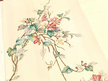 平和屋着物■訪問着　手描き　枝花文　正絹　逸品　BAAY5540yc