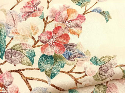 平和屋着物■訪問着　手描き　枝花文　正絹　逸品　BAAY5540yc
