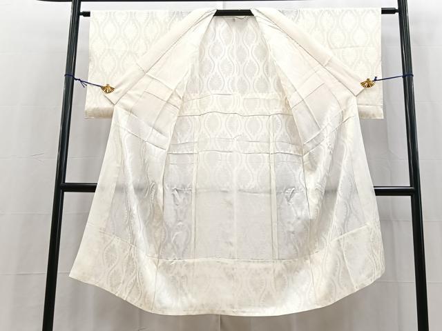 平和屋着物■長襦袢　無双仕立て　立涌花地紋　正絹　逸品　BAAY5541yc