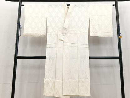 平和屋着物■長襦袢　無双仕立て　立涌花地紋　正絹　逸品　BAAY5541yc