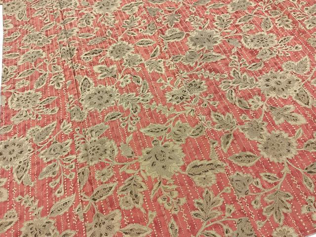 平和屋着物■上質な小紋　更紗花文　正絹　逸品　BAAY5542yc