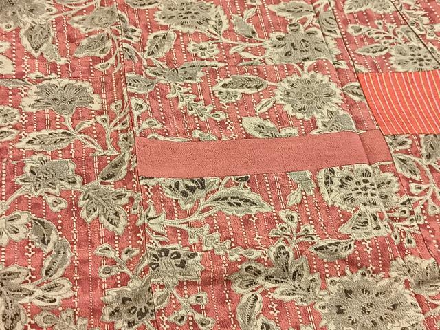 平和屋着物■上質な小紋　更紗花文　正絹　逸品　BAAY5542yc