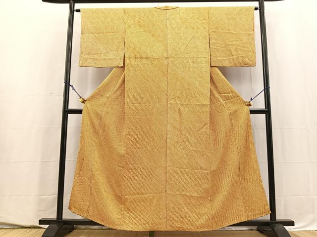 平和屋着物■大変加工の良い総絞り小紋　正絹　逸品　BAAY5549yc