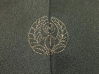 平和屋着物■訪問着　渡り舟松文　黒地　金彩　正絹　逸品　BAAY5550yc