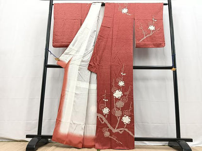 平和屋着物■訪問着　総絞り　枝梅文　正絹　逸品　BAAY5551yc