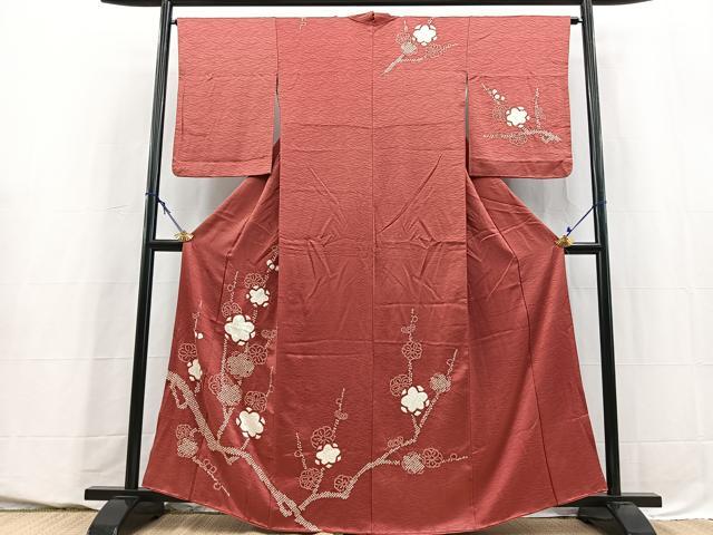 平和屋着物■訪問着　総絞り　枝梅文　正絹　逸品　BAAY5551yc