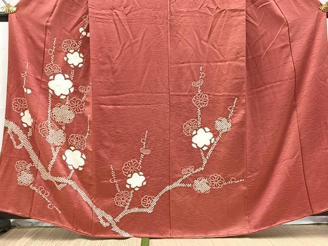 平和屋着物■訪問着　総絞り　枝梅文　正絹　逸品　BAAY5551yc