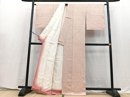 平和屋着物■大変加工の良い総絞り小紋　正絹　逸品　BAAY5553yc