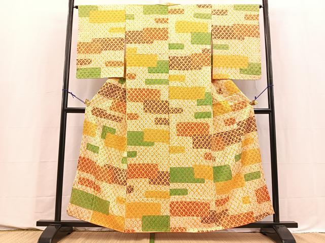 平和屋着物■上質な小紋　蜘蛛絞り　正絹　逸品　BAAY5554yc