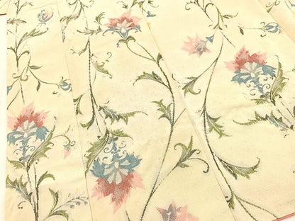 平和屋着物■上質なお召　更紗花文　正絹　逸品　BAAY5557yc