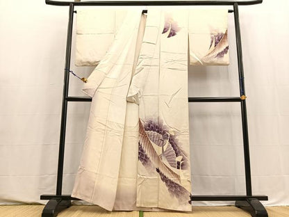 平和屋着物■訪問着　孔雀花文　金彩　正絹　逸品　BAAY5559yc