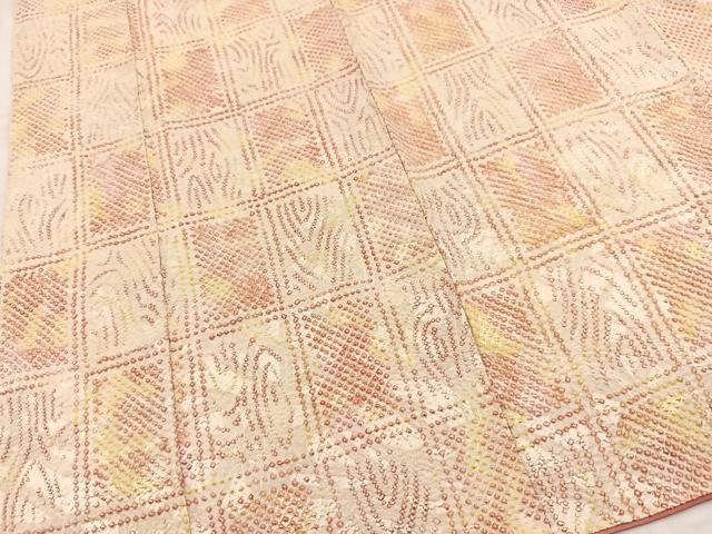平和屋着物■上質な小紋　総絞り　幾何学文様　正絹　逸品　BAAY5562yc