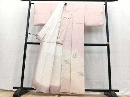 平和屋着物■訪問着　総刺繍　飾花文　暈し染め　正絹　逸品　BAAY5564yc