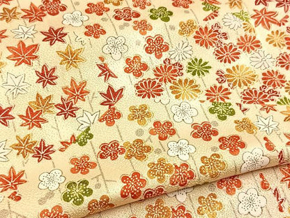 平和屋着物■上質な小紋　切嵌梅楓文　正絹　逸品　BAAY5568yc