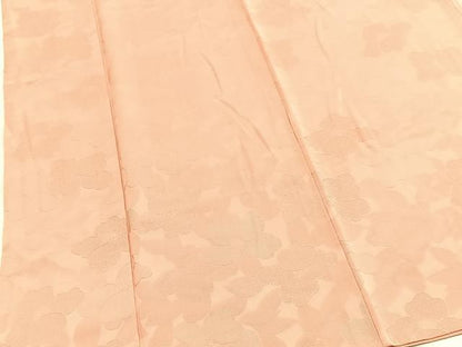 平和屋着物■上質な色無地　花尽くし地紋　珊瑚色　正絹　逸品　BAAY5570yc