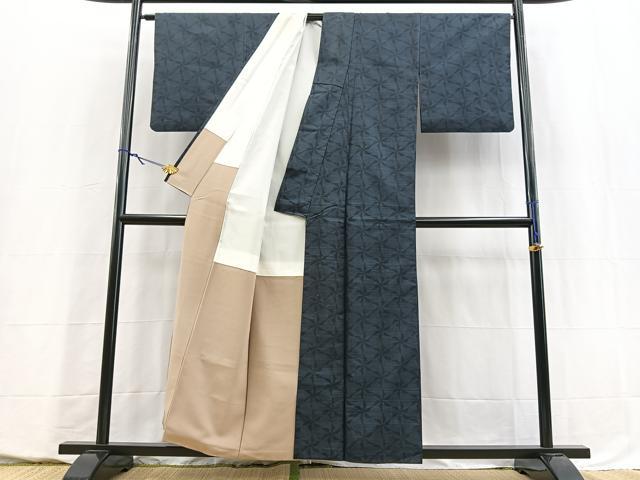 平和屋着物■本場大島紬　幾何学文様　正絹　逸品　BAAY5575yc