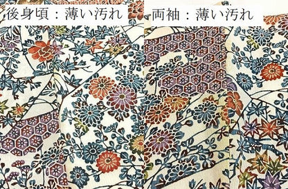 平和屋着物■上質な小紋　型染め　切嵌花鳥文　正絹　逸品　BAAY5577yc
