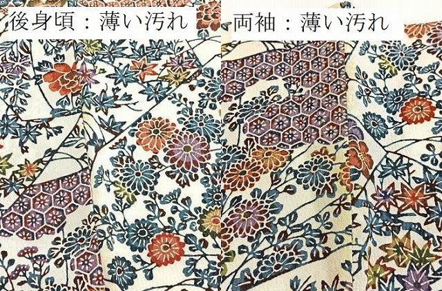 平和屋着物■上質な小紋　型染め　切嵌花鳥文　正絹　逸品　BAAY5577yc