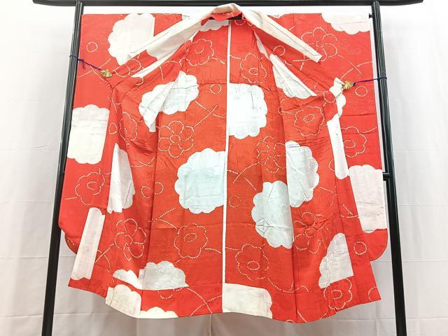 平和屋着物●振袖用長襦袢　無双仕立て　絞り　捻梅文　正絹　逸品　BAAY5578yc
