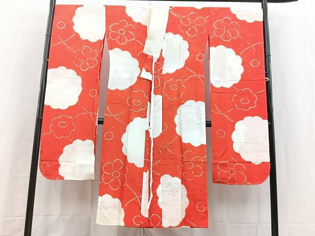 平和屋着物●振袖用長襦袢　無双仕立て　絞り　捻梅文　正絹　逸品　BAAY5578yc