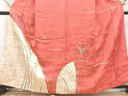 平和屋着物■訪問着　銀駒刺繍　木賊文　金銀彩　正絹　逸品　BAAY5579yc