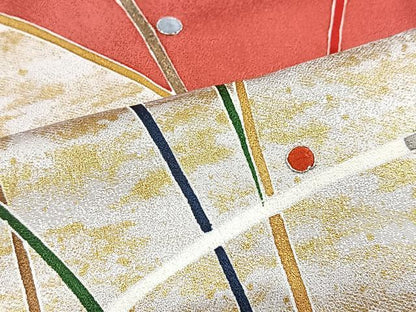 平和屋着物■訪問着　銀駒刺繍　木賊文　金銀彩　正絹　逸品　BAAY5579yc