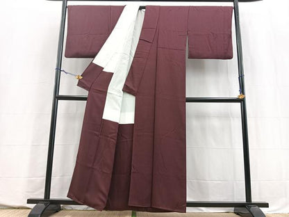 平和屋着物■上質な色無地　浅蘇芳色　正絹　逸品　BAAY5580yc