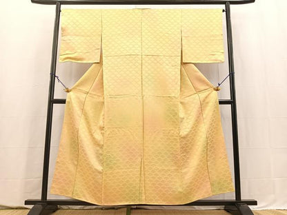 平和屋着物■上質な小紋　菊青海波地紋　暈し染め　正絹　逸品　BAAY5582yc