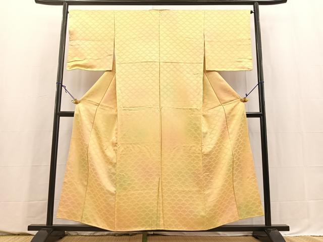 平和屋着物■上質な小紋　菊青海波地紋　暈し染め　正絹　逸品　BAAY5582yc