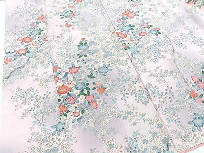 平和屋着物■上質な小紋　花鳥文　暈し染め　正絹　逸品　BAAY5583yc