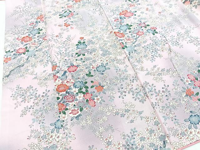 平和屋着物■上質な小紋　花鳥文　暈し染め　正絹　逸品　BAAY5583yc