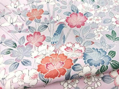 平和屋着物■上質な小紋　花鳥文　暈し染め　正絹　逸品　BAAY5583yc