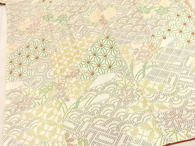 平和屋着物■上質な小紋　絞り　吉祥花文　正絹　逸品　BAAY5584yc