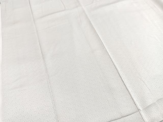 平和屋着物■上質な色無地　紗綾形地紋　白鼠色　正絹　逸品　BAAY5585yc