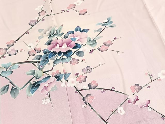 平和屋着物■訪問着　枝花文　暈し染め　正絹　逸品　BAAY5586yc