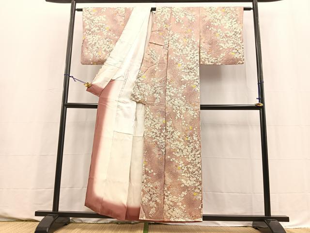 平和屋着物■上質な小紋　草花文　暈し染め　正絹　逸品　BAAY5589yc